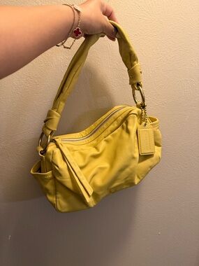 Coach Bright Yellow Leather Shoulder Hobo